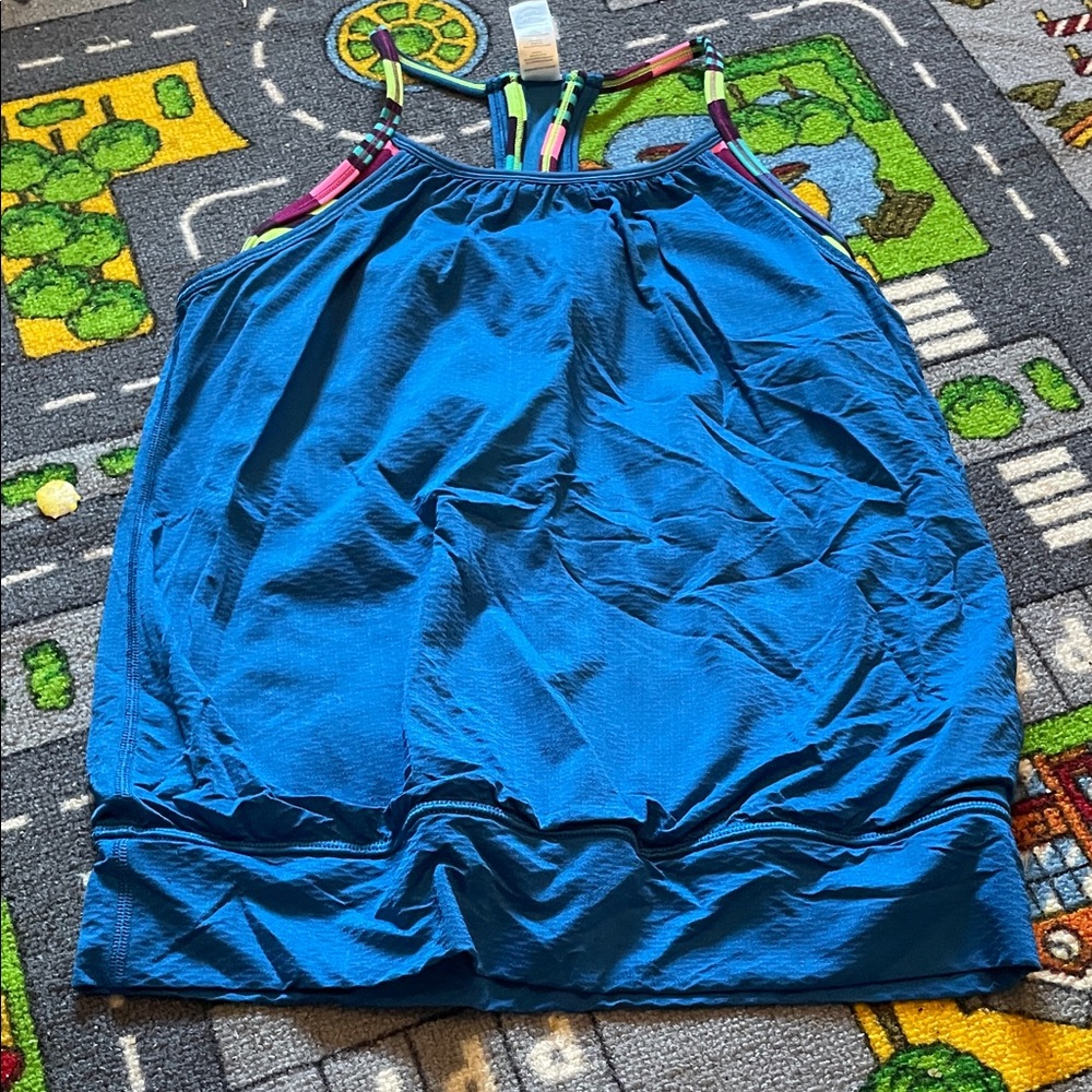 Ivivva Blue Tank Top with Multicolor Straps
